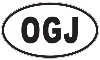 OGJ - 3 Letter Initials Oval Sticker