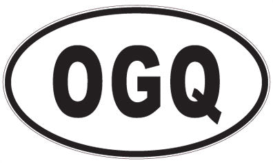 OGQ - 3 Letter Initials Oval Sticker