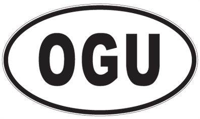OGU - 3 Letter Initials Oval Sticker