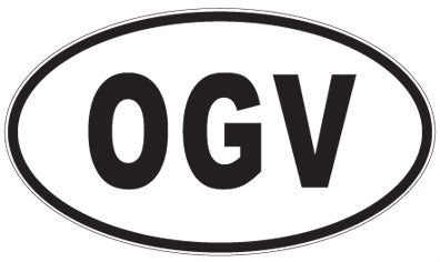 OGV - 3 Letter Initials Oval Sticker