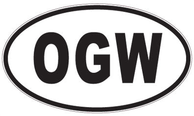 OGW - 3 Letter Initials Oval Sticker