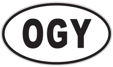 OGY - 3 Letter Initials Oval Sticker