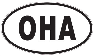 OHA - 3 Letter Initials Oval Sticker