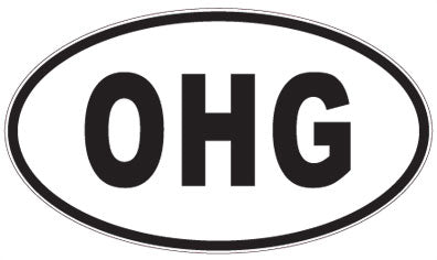 OHG - 3 Letter Initials Oval Sticker