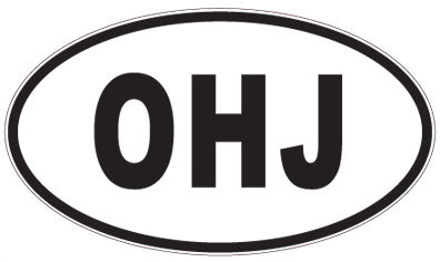 OHJ - 3 Letter Initials Oval Sticker