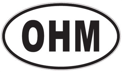 OHM - 3 Letter Initials Oval Sticker