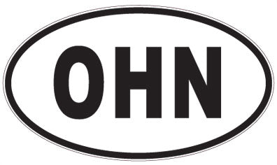 OHN - 3 Letter Initials Oval Sticker