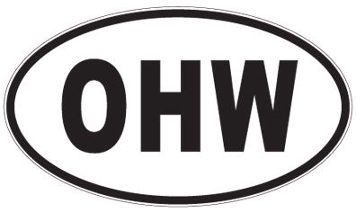 OHW - 3 Letter Initials Oval Sticker