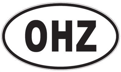 OHZ - 3 Letter Initials Oval Sticker