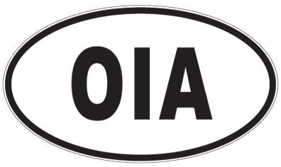 OIA - 3 Letter Initials Oval Sticker