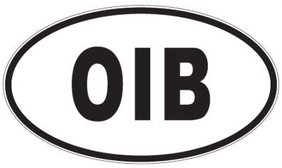 OIB - 3 Letter Initials Oval Sticker
