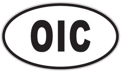 OIC - 3 Letter Initials Oval Sticker