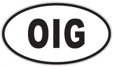 OIG - 3 Letter Initials Oval Sticker
