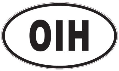 OIH - 3 Letter Initials Oval Sticker