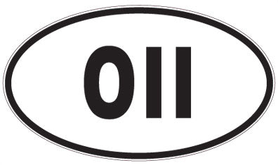 OII - 3 Letter Initials Oval Sticker