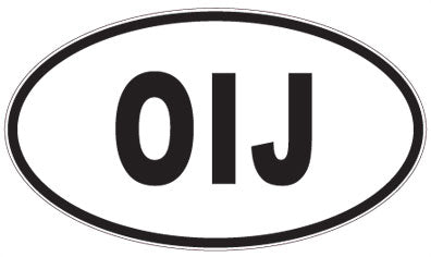 OIJ - 3 Letter Initials Oval Sticker