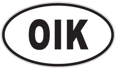 OIK - 3 Letter Initials Oval Sticker