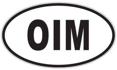 OIM - 3 Letter Initials Oval Sticker