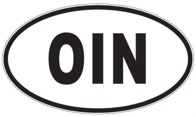 OIN - 3 Letter Initials Oval Sticker