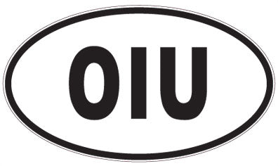 OIU - 3 Letter Initials Oval Sticker