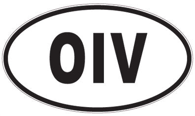 OIV - 3 Letter Initials Oval Sticker
