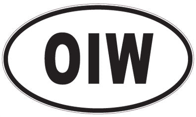 OIW - 3 Letter Initials Oval Sticker