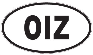 OIZ - 3 Letter Initials Oval Sticker