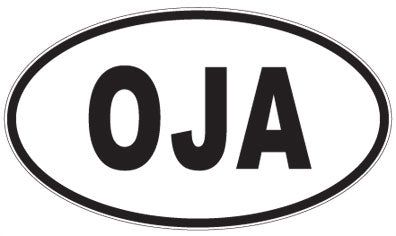OJA - 3 Letter Initials Oval Sticker