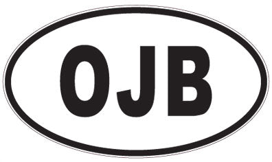 OJB - 3 Letter Initials Oval Sticker