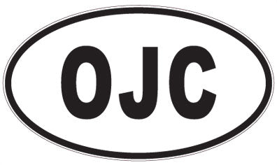 OJC - 3 Letter Initials Oval Sticker