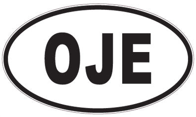 OJE - 3 Letter Initials Oval Sticker
