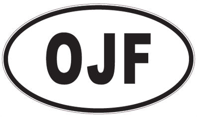 OJF - 3 Letter Initials Oval Sticker