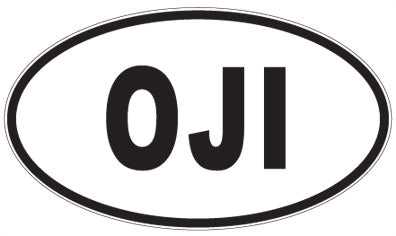 OJI - 3 Letter Initials Oval Sticker