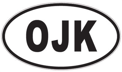 OJK - 3 Letter Initials Oval Sticker