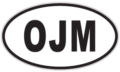 OJM - 3 Letter Initials Oval Sticker