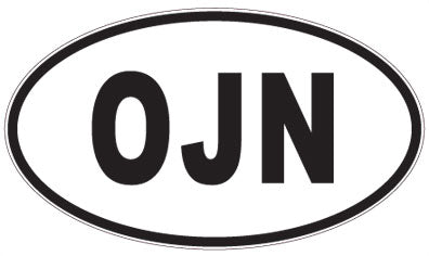 OJN - 3 Letter Initials Oval Sticker