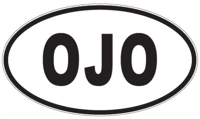 OJO - 3 Letter Initials Oval Sticker