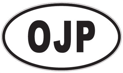 OJP - 3 Letter Initials Oval Sticker