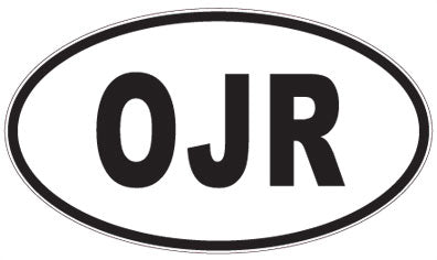 OJR - 3 Letter Initials Oval Sticker