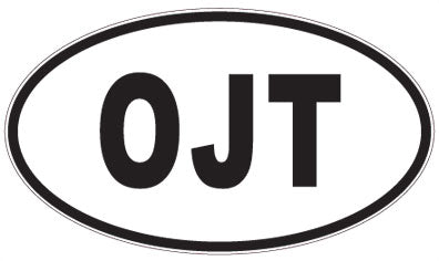OJT - 3 Letter Initials Oval Sticker