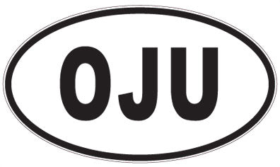 OJU - 3 Letter Initials Oval Sticker
