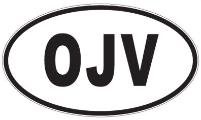 OJV - 3 Letter Initials Oval Sticker