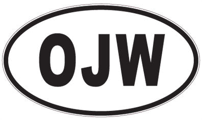 OJW - 3 Letter Initials Oval Sticker