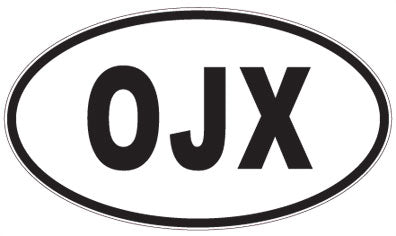 OJX - 3 Letter Initials Oval Sticker