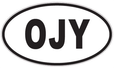 OJY - 3 Letter Initials Oval Sticker