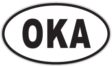 OKA - 3 Letter Initials Oval Sticker