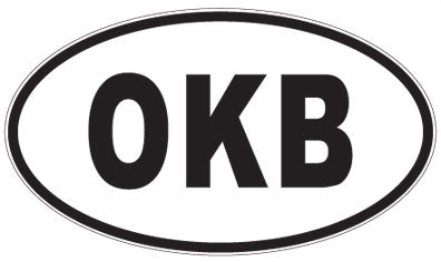 OKB - 3 Letter Initials Oval Sticker