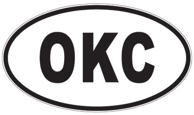 OKC - 3 Letter Initials Oval Sticker