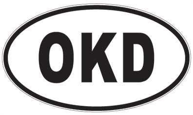 OKD - 3 Letter Initials Oval Sticker