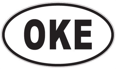 OKE - 3 Letter Initials Oval Sticker